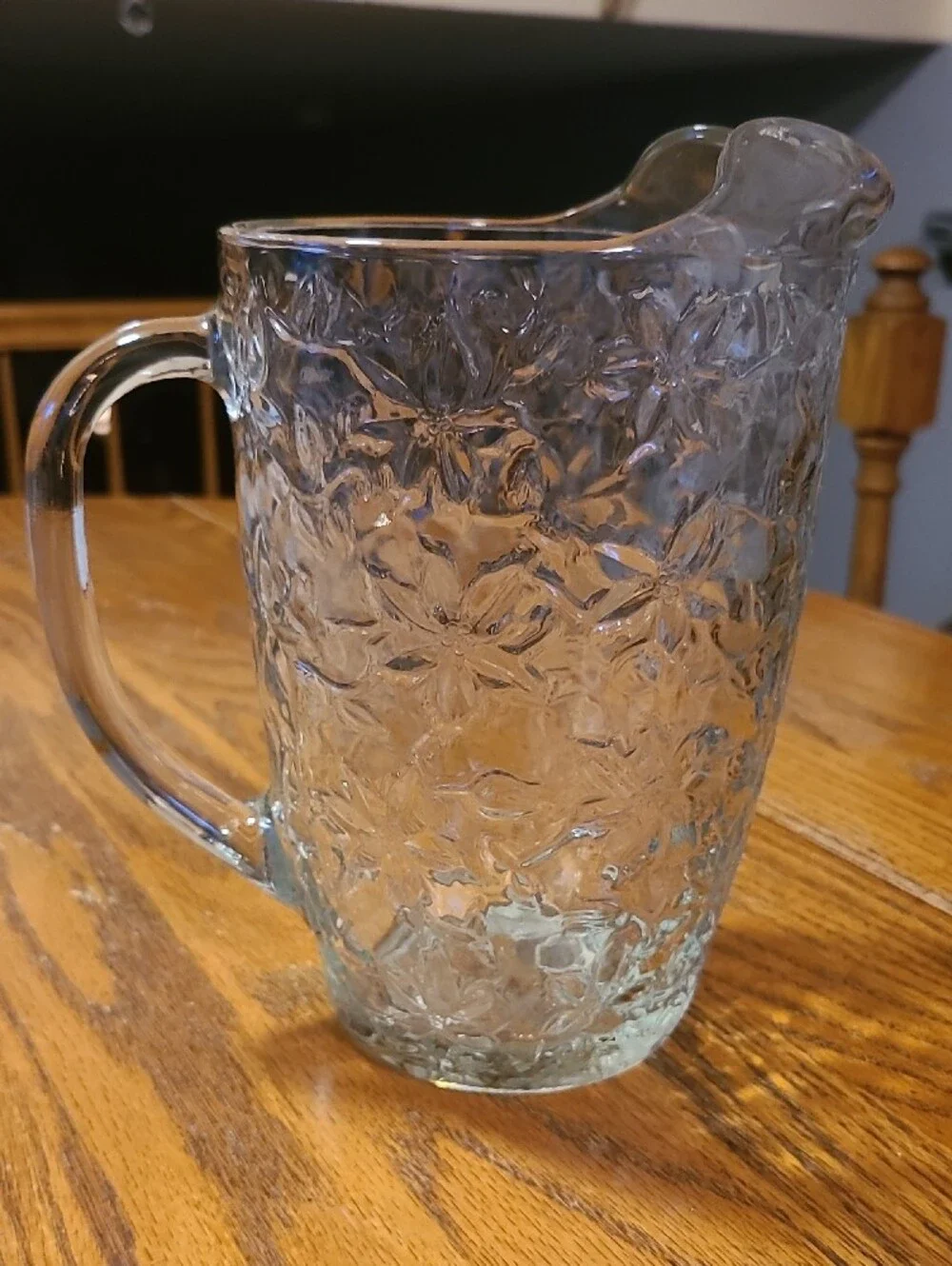 Princess House Fantasia Glass Floral Pitcher - Home Dining